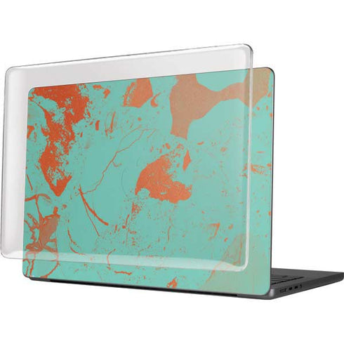 Turquoise and Orange Marble MacBook Pro 14in (2021-24) Case plus Skin